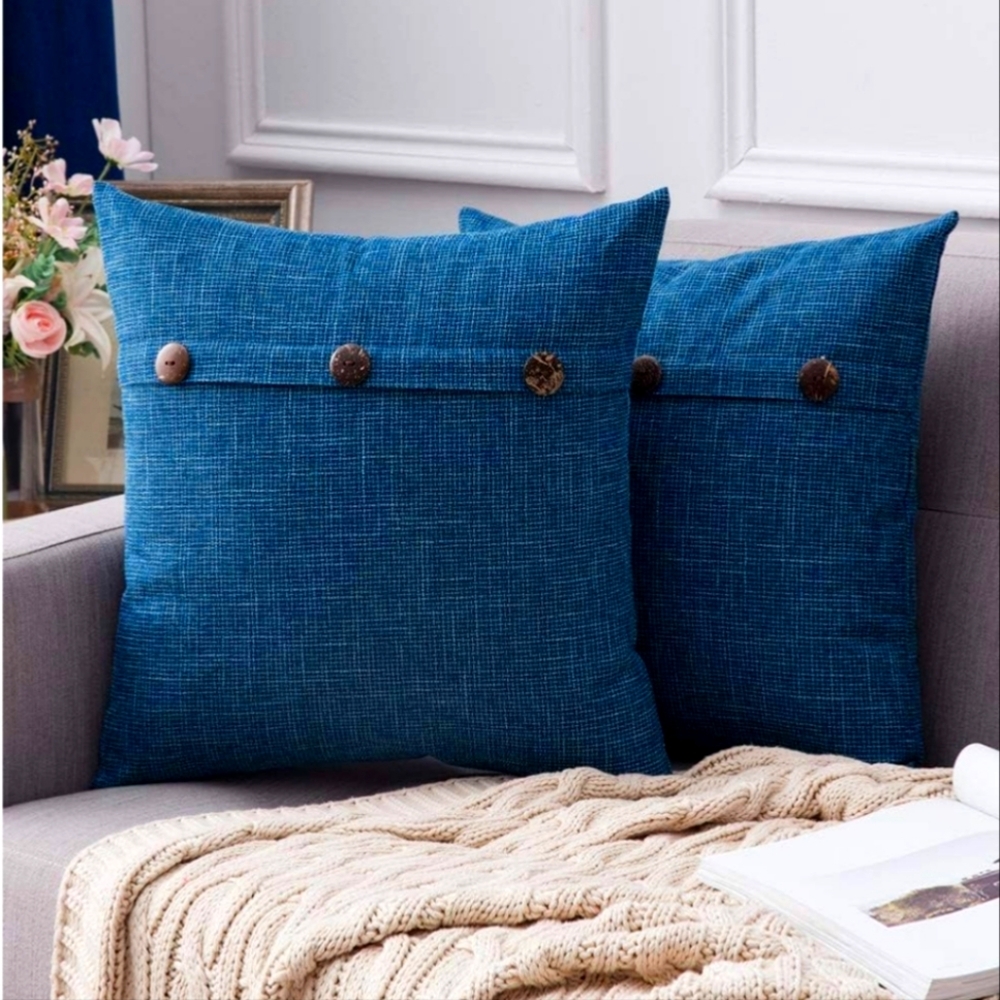 Set of 2 Amazon Pillow Covers 16" x 16" - navy